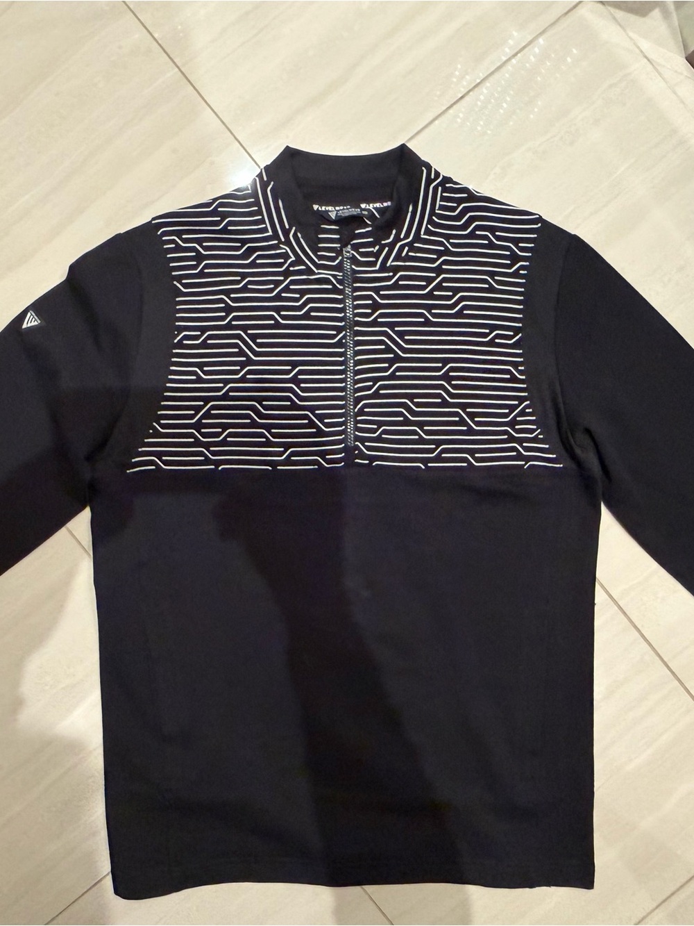 Levelwear Nexus Quarter Zip Golf Pullover Black NWT Medium